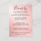 バラ金ゴールド金属眉アフターケアアイコン 名刺 (裏面)