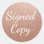 バラ金ゴールド金属箔フォトサインコピー ラウンドシール (正面)