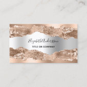 バラ金ゴールド銀アガート大理石qrコード 名刺 (正面)