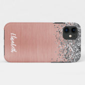 バラ金ゴールド銀グリッターガーリーモノグラム名 Case-Mate iPhoneケース (裏面(横))