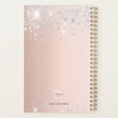 バラ金ゴールド銀グリッターダストモノグラムスクリプト プランナー手帳 (裏面)