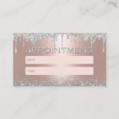 バラ金ゴールド銀グリッタードリップサロンアポイントメント 予約カード (正面)