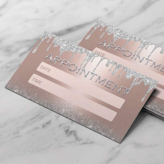 バラ金ゴールド銀グリッタードリップサロンアポイントメント 予約カード