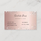 バラ金ゴールド銀グリッターフローラメイクアップヘア美しい 名刺 (裏面)