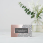 バラ金ゴールド銀グリッターモダン美しいサロンスパ 名刺 (スタンド正面)