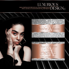 バラ金ゴールド銀グリッター発光スターイニシャル 名刺