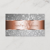 バラ金ゴールド銀グリッター発光スターイニシャル 名刺 (正面)