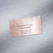 バラ金ゴールド銀グリッター金エレガント属 マグネット名刺 (インサイチュ)