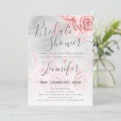 バラ金ゴールド銀フローラグリッターブライダルシャワー 招待状 (スタンド正面)
