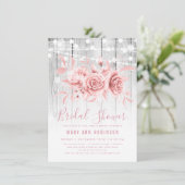 バラ金ゴールド銀フローラブライダルシャワー 招待状 (スタンド正面)