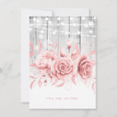 バラ金ゴールド銀フローラブライダルシャワー 招待状 (裏面)