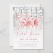 バラ金ゴールド銀フローラブライダルシャワー 招待状 (正面)
