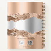 バラ金ゴールド銀合金大理石名文字 ノートブック (裏面)