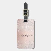 バラ金ゴールド銀名スクリプト ラゲッジタグ (正面縦)