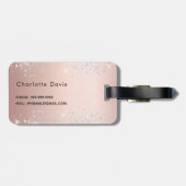 バラ金ゴールド銀名スクリプト ラゲッジタグ (裏面横)