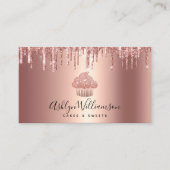 バラ金ゴールド銅カップケーキグリッタードリップベーカリーシェフ 名刺 (正面)