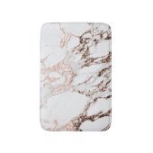 バラ金ゴールド銅グリッターメタリックブラックマーブル バスマット (正面縦)