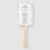 バラ金ゴールド銅パームツリーマーブル結婚式 プログラム ハンドファン (正面)