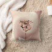 バラ金ゴールド銅フラワーラックスメタリック銅 クッション (ブランケット)