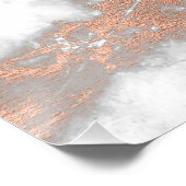 バラ金ゴールド銅ホワイトグレーストーンマーブルカララ ポスター (コーナー)