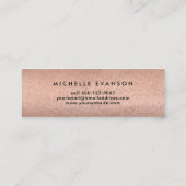 バラ金ゴールド銅ルックミニマリスト スキニー名刺 (裏面)