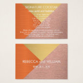 バラ金ゴールド銅署名結婚の飲料レシピ (正面&裏面)