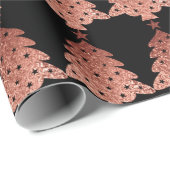 バラ金ゴールド銅金ゴールドブラッククリスマスツリー ラッピングペーパー (ロールコーナー)