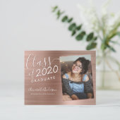 バラ金ゴールド院生ブラッシュドメタル写真卒業 案内ポストカード (スタンド正面)