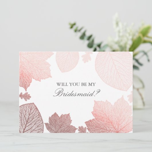 バラ金ゴールド離れ秋の結婚式ブリデスメイド提案 招待状 (スタンド正面)