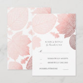 バラ金ゴールド離れ秋の結婚式RSVPカード 出欠カード (正面/裏面)