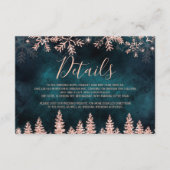 バラ金ゴールド雪の松ティール(緑がかった色)クリスマス冬の詳細 エンクロージャーカード (正面)