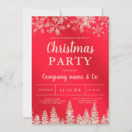 バラ金ゴールド雪の赤の金属のクリ企業のスマス 招待状