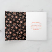 バラ金ゴールド雪片ハッピーバースデー カード (内部)