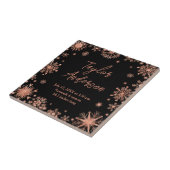 バラ金ゴールド雪片ベビー誕生統計 タイル (側面)