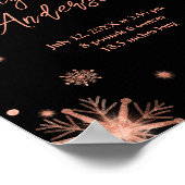 バラ金ゴールド雪片ベビー誕生統計 ポスター (角)