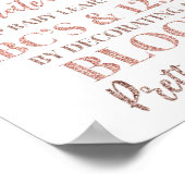 バラ金ゴールド飾紙吹雪ブロックゲーム標識 ポスター (角)