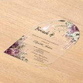 バラ金ゴールド駆動フローラブライダルシャワー アクリル招待状 (レイダウン)