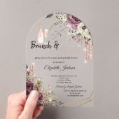 バラ金ゴールド駆動フローラブライダルシャワー アクリル招待状 (インサイチュ (ポータブル))