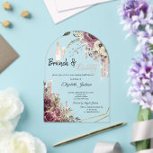 バラ金ゴールド駆動フローラブライダルシャワー アクリル招待状 (インサイチュ (ウェディング))