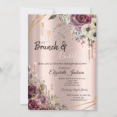 バラ金ゴールド駆動フローラブライダルシャワー 招待状 (正面)