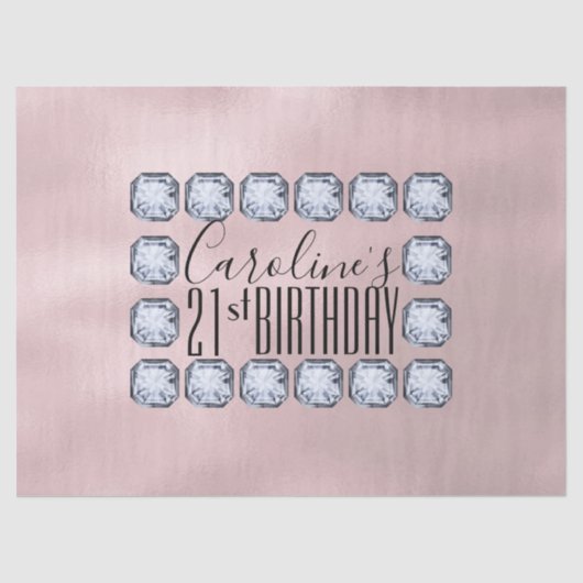 バラ金ゴールド高級ガラステクスチャ誕生日 薄葉紙 (正面)