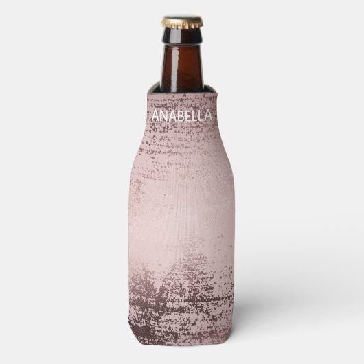 バラ金ゴールド高級メタリックパーソナライズされた ボトルクーラー (ボトル正面)