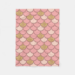 バラ金ゴールド魚鱗グリッター効果 フリースブランケット