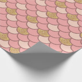 バラ金ゴールド魚鱗グリッター効果 ラッピングペーパー (角)