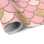 バラ金ゴールド魚鱗グリッター効果 ラッピングペーパー (ロールコーナー)