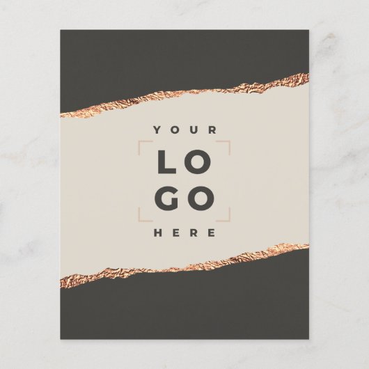 バラ金ゴールド黒エレガントモダンガーリー価格QRコード チラシ (裏面)