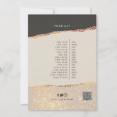 バラ金ゴールド黒エレガントモダンガーリー価格QRコード 招待状 (正面)