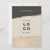 バラ金ゴールド黒エレガントモダンガーリー価格QRコード 招待状 (裏面)