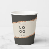 バラ金ゴールド黒エレガントモダンガーリー価格QRコード 紙コップ (正面)