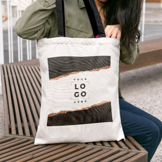 バラ金ゴールド黒モダンエレガントエレガントブランディング トートバッグ